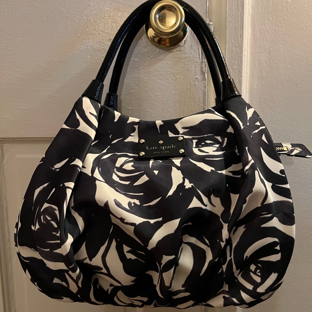 KATE SPADE ROSE PRINT NYLON PURSE